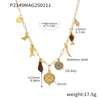 316L Stainless Steel Ochain Geometric Round Zircon Multiaccessories Gold Plated Fashion Exaggerated Clavicle Necklace For Women