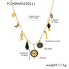 316L Stainless Steel Ochain Geometric Round Zircon Multiaccessories Gold Plated Fashion Exaggerated Clavicle Necklace For Women