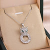 Titanium Steel Ochain Necklace With Mixed Gem Inlaid Pendant Geometric And Animal Pattern Electroplated