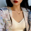 Titanium Steel Octagonal Geometric Light Luxury Women's Necklace With Electroplating And Blade Chain