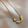 Titanium Steel Octagonal Geometric Light Luxury Women's Necklace With Electroplating And Blade Chain