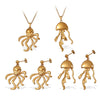 316L Stainless Steel Octopus And Jellyfish Pendant Earrings And Necklace Set For Women Fashion Style With Electroplating