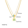 Titanium Steel Oil Dripping Lock Round Eye Pendant Double Chain Necklace With Electroplating Treatment