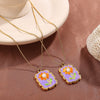 316L Stainless Steel Oil Drop Inlaid Imitation Pearl Necklace For Women Electroplated