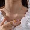 316L Stainless Steel Oil Drop Inlaid Imitation Pearl Necklace For Women Electroplated