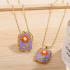 316L Stainless Steel Oil Drop Inlaid Imitation Pearl Necklace For Women Electroplated