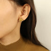 316L Stainless Steel Oil Gold Plated Sunflower Pendant Earrings Fashion Design