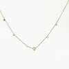 Titanium Steel Opal Necklace Gold Plated With Blue Water Drop Pattern In Rococo Style
