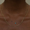 Titanium Steel Opal Necklace Gold Plated With Blue Water Drop Pattern In Rococo Style