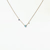 Titanium Steel Opal Necklace Gold Plated With Blue Water Drop Pattern In Rococo Style