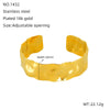 Titanium Steel Open Bracelet Hammer Pattern Electroplated Shiny Street Style Fashionable Geometric