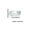Titanium Steel Open Ring With Irregular Lines Star Heart Shape Flower Leaves Letters Numbers Text Electroplating Design