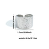 Titanium Steel Open Ring With Irregular Lines Star Heart Shape Flower Leaves Letters Numbers Text Electroplating Design