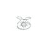 Titanium Steel Open Ring With Irregular Lines Star Heart Shape Flower Leaves Letters Numbers Text Electroplating Design