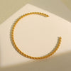 316L Stainless Steel Open Twist Bracelet Minimalist Geometric Electroplated Jewelry