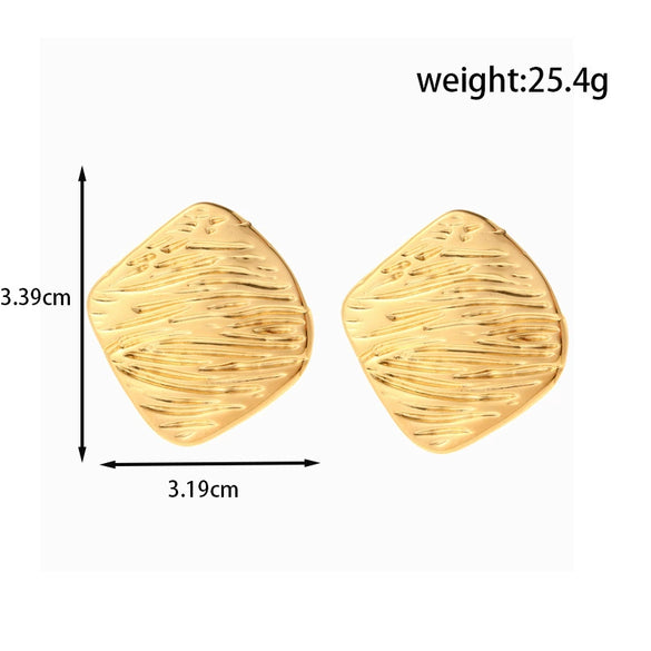 Titanium Steel Oval Butterfly Pearl Geometric Retro Light Luxury Earrings With Electroplating Design For Women