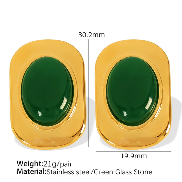 316L Stainless Steel Oval Electroplating Geometric Women's Earrings
