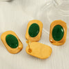 316L Stainless Steel Oval Electroplating Geometric Women's Earrings