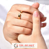 Titanium Steel Oval Open Dropshaped Female Fashion Electroplated Ring Jewelry
