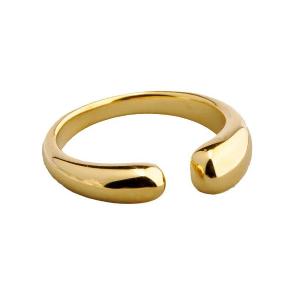 Titanium Steel Oval Open Dropshaped Female Fashion Electroplated Ring Jewelry