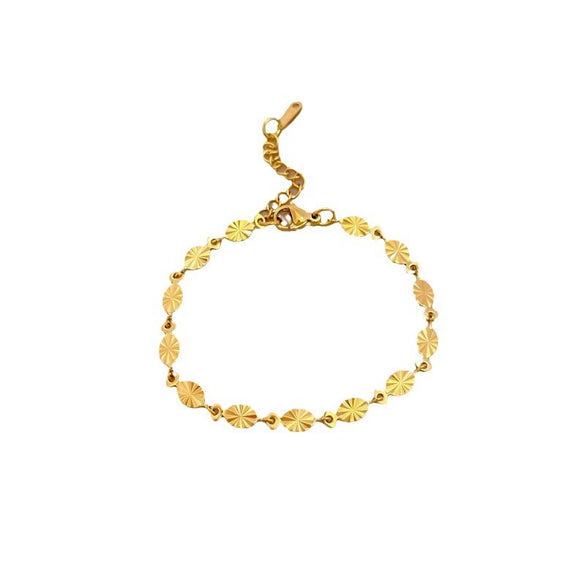 Titanium Steel Oval Sequin Constellation Gold Inlaid Women's Bracelet