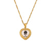 Titanium Steel Peach Heart And Flower Necklace For Women With High Color Retention 18K Gold Plated