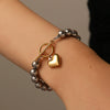 Titanium Steel Peach Heart Bead Bracelet Electroplated Cartoon Style Women's Bracelet