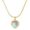 Titanium Steel Peach Heart Necklace With Electroplating And Geometric Pattern For Female