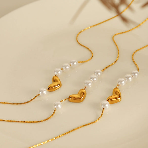 316L Stainless Steel Peach Heart Pendant Necklace Electroplating Fashion Design