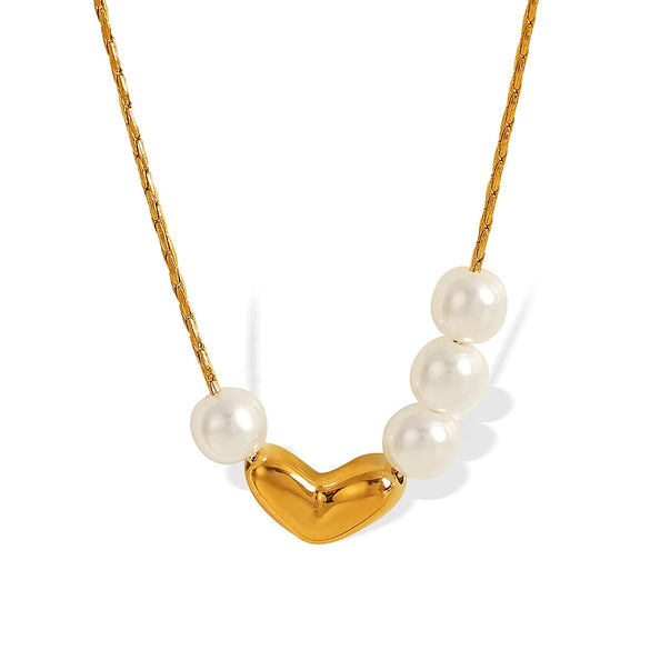 316L Stainless Steel Peach Heart Pendant Necklace Electroplating Fashion Design