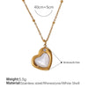 316L Stainless Steel Peach Heartshaped Women's Fashion Jewelry Necklace Electroplated