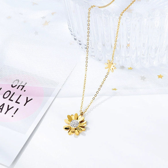 Titanium Steel Pearl Ball Chain Necklace For Women With Letters Numbers Text Pattern Simple Design And 18K Gold Electroplated Treatment