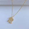 Titanium Steel Pearl Ball Chain Necklace For Women With Letters Numbers Text Pattern Simple Design And 18K Gold Electroplated Treatment