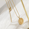 Titanium Steel Pearl Ball Chain Necklace For Women With Letters Numbers Text Pattern Simple Design And 18K Gold Electroplated Treatment