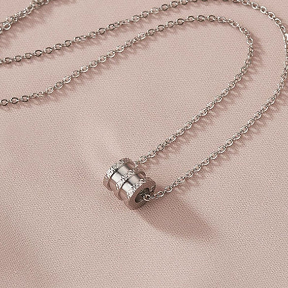 Titanium Steel Pearl Ball Chain Necklace For Women With Letters Numbers Text Pattern Simple Design And 18K Gold Electroplated Treatment