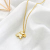 Titanium Steel Pearl Ball Chain Necklace For Women With Letters Numbers Text Pattern Simple Design And 18K Gold Electroplated Treatment