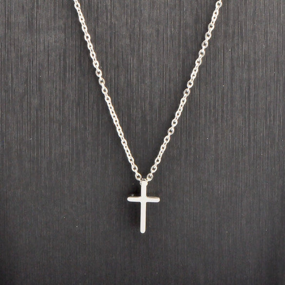 Titanium Steel Pendant Chain With Cross And Letters Numbers Text Pattern Electroplated Retro Hip Hop Style