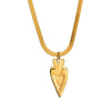 Titanium Steel Pendant Necklace With Heart Shape And Bow Tie Pattern Electroplated Light Luxury Unisex Design