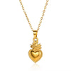 Titanium Steel Pendant Necklace With Heart Shape And Bow Tie Pattern Electroplated Light Luxury Unisex Design