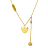 Titanium Steel Pendant Necklace With Heart Shape And Bow Tie Pattern Electroplated Light Luxury Unisex Design