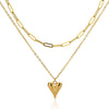 Titanium Steel Pendant Necklace With Heart Shape And Bow Tie Pattern Electroplated Light Luxury Unisex Design
