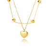 Titanium Steel Pendant Necklace With Heart Shape And Bow Tie Pattern Electroplated Light Luxury Unisex Design