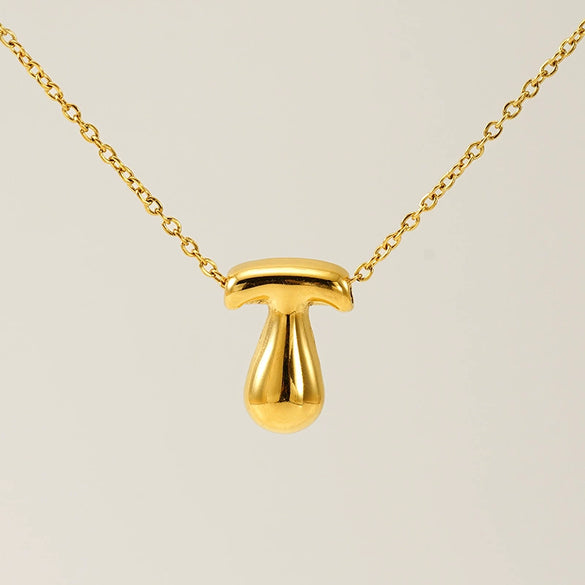 316L Stainless Steel Pendant Necklace With Letter Pattern 18K Gold Plated Unisex