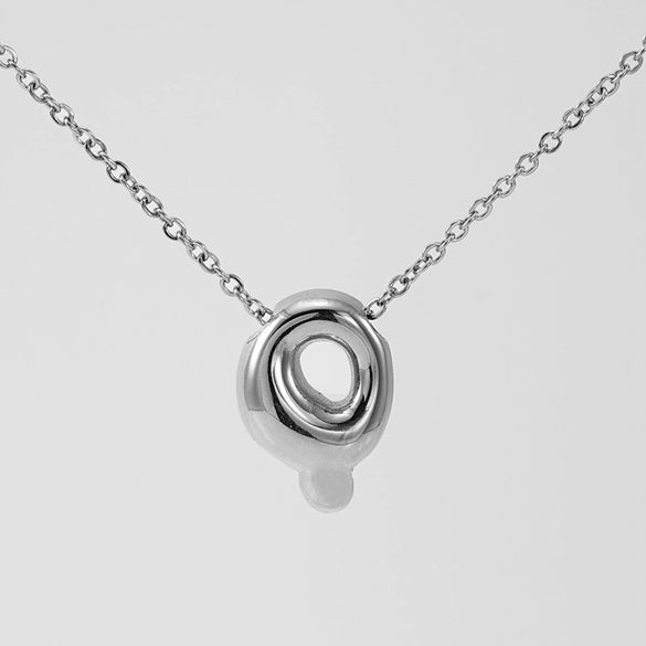 316L Stainless Steel Pendant Necklace With Letter Pattern 18K Gold Plated Unisex