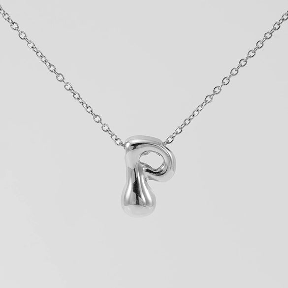 316L Stainless Steel Pendant Necklace With Letter Pattern 18K Gold Plated Unisex