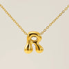 316L Stainless Steel Pendant Necklace With Letter Pattern 18K Gold Plated Unisex