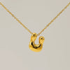 316L Stainless Steel Pendant Necklace With Letter Pattern 18K Gold Plated Unisex