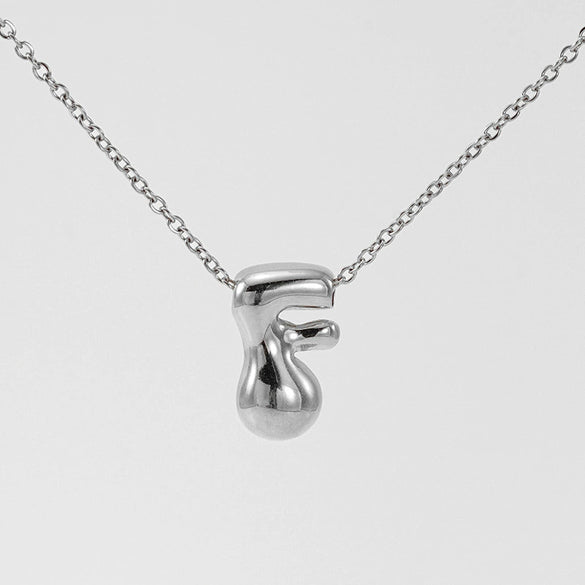 316L Stainless Steel Pendant Necklace With Letter Pattern 18K Gold Plated Unisex