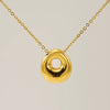 316L Stainless Steel Pendant Necklace With Letter Pattern 18K Gold Plated Unisex
