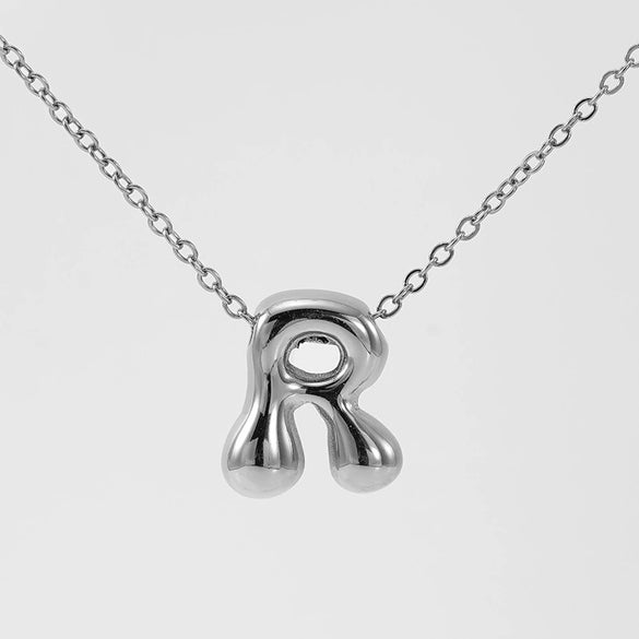 316L Stainless Steel Pendant Necklace With Letter Pattern 18K Gold Plated Unisex